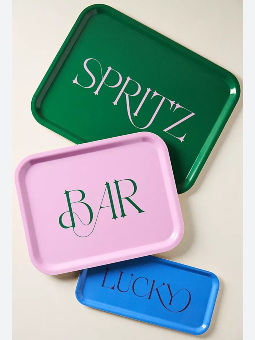 Anthropologie-  “BAR”Decorative Bar Trays, NWT